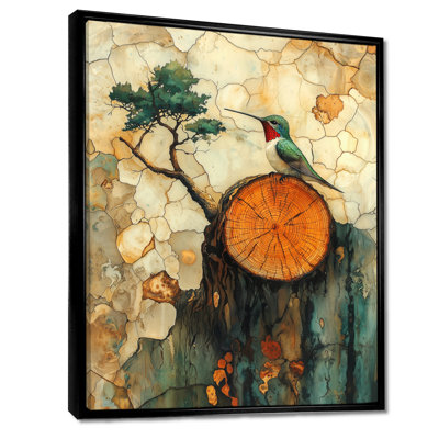 Gherardo abstrait colibri flottant Grace I - Art mural colibri pour le salon