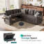 Canapé-lit modulaire capitonné en coin avec canapé-lit, chaise de rangement et table d'appoint Benett 83 po-132785491-134035361