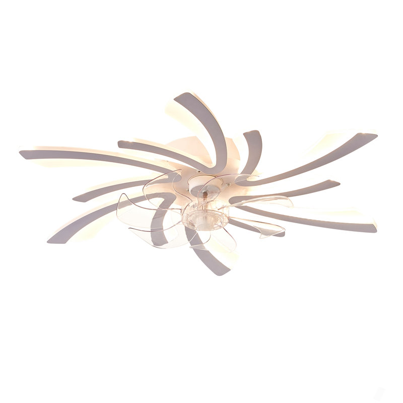 30.7In Ceiling Fan With Lights, Remote Control 3 Color Temperatures,6 Gear Wind Speed Fan Light, White