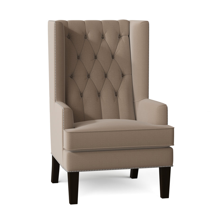 Fauteuil à oreilles capitonné de 30 po de largeur Searle, Goéland Lena, Naturel