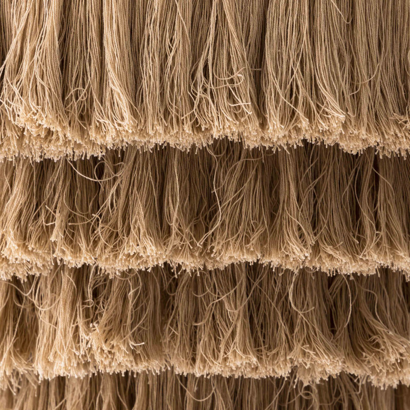 Natural Fringe Cotton and Brass Pendant Light
