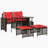 Ebern Designs 4 Piece Patio Sofa Set With Cushions Poly Rattan Glass-651574013-651574014