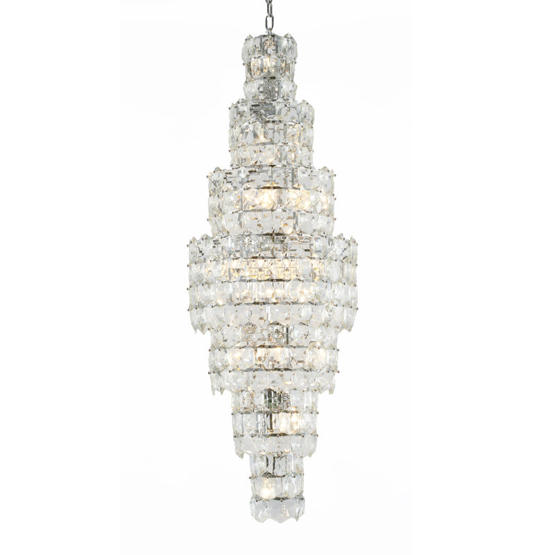 Katyusha Transitional 28-Light Crystal Chandelier , Chrome