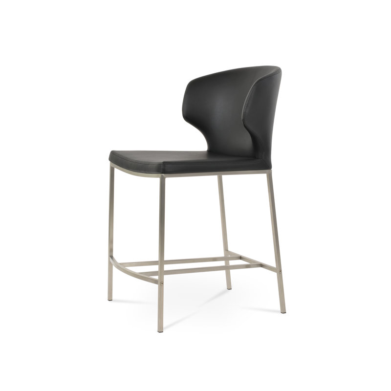 Amed Plus Metal Counter & Bar Stool, Bar Stool (29" Seat Height), Black