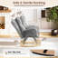 Rocking Chair For Adults, High Back Upholstered Nursing Chair Comfy Armchair With Metal Legs And Wood Base For Living Room, Bedroom, Balcony-2051660113
