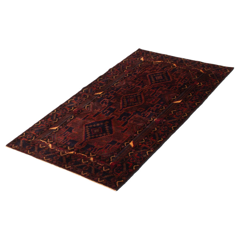 Tapis brun Teimani 3 pi 7 po x 6 pi 5 po