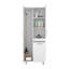 Armoire à balai à deux portes de 71 po de hauteur avec panier à linge Iris, quatre tablettes, cintres, armoire de rangement, garde-manger, armoire