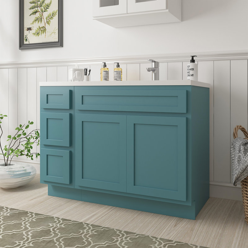 Base de meuble-lavabo simple 42 po seulement, Bleu sarcelle