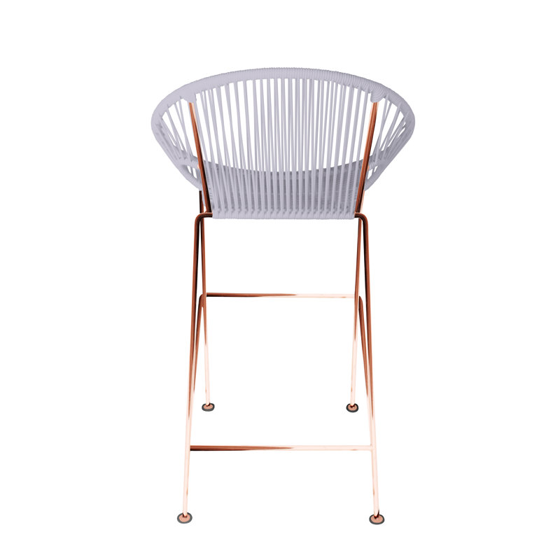 Alaena Puerto Indoor/Outdoor Handmade Bar Height Stool, Clear, Copper