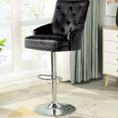 Rish Swivel Upholstered Adjustable Height Counter Stool with Metal Frame