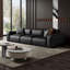 117,72 Canapé modulaire en cuir véritable noir-129700361