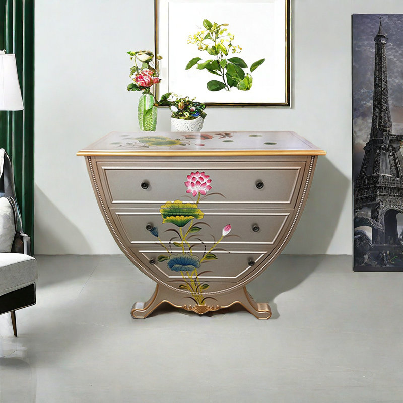 American Painted European Decorative Cabinet Accent Chest