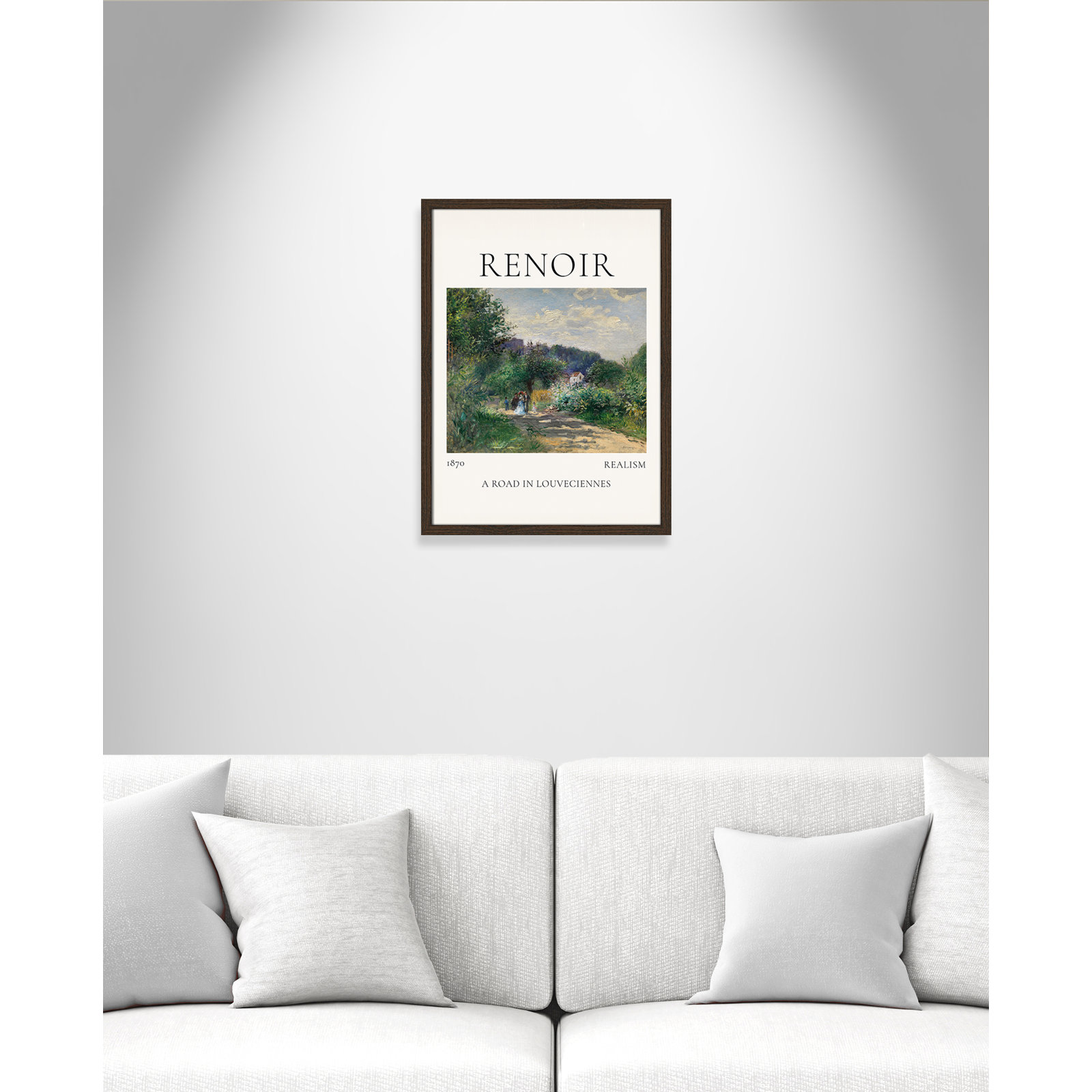 Rocchetto "A Road in Louveciennes" Print, Walnut Single Picture Frame, No, 23" H x 17" W x 0.75" D