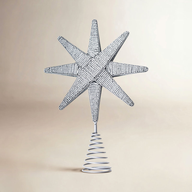 15.5'' Handmade Metal Nativity Tree Topper, Silver