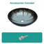 Artistic Grey Crackle Tempered Glass Vessel Sink With Pop-Up Drain, Bathroom Oval Basin Tempered Glass Vanity (No Faucet)