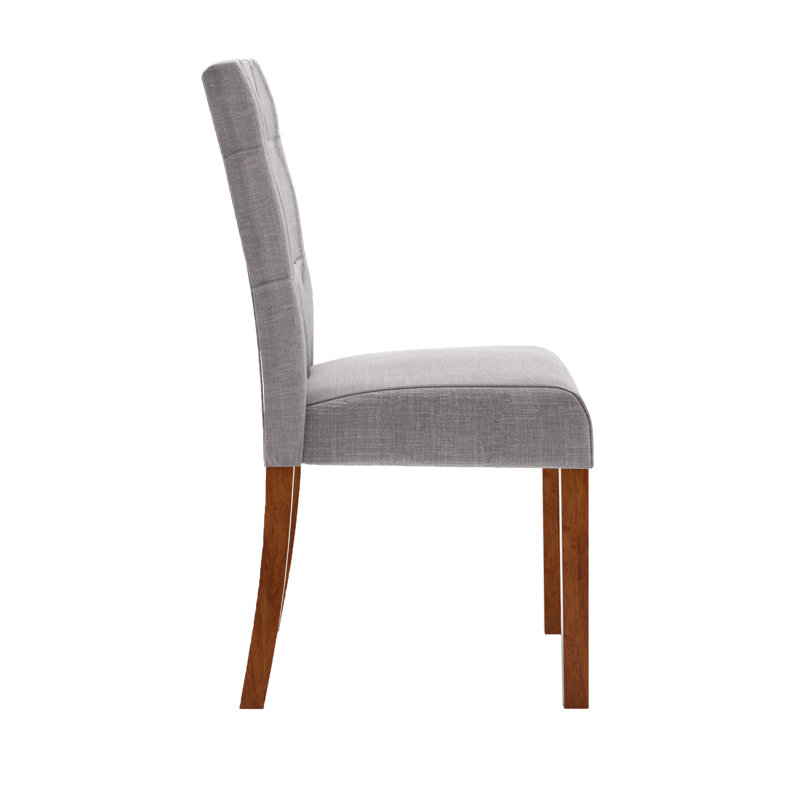 Chaise d’appoint capitonnée en lin Mitzi, Lin gris