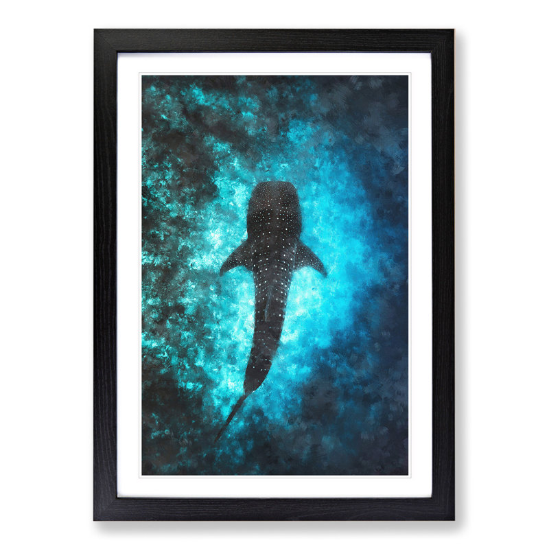 Whale Shark - Picture Frame Graphic Art, Black, 36cm H x 27cm W x 2cm D