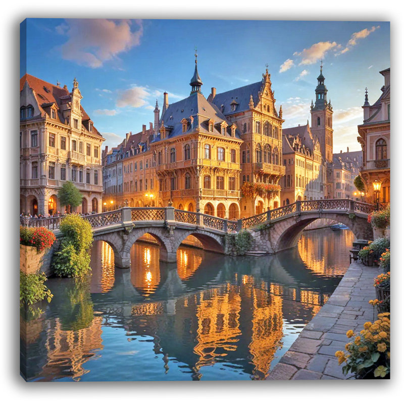 Art mural sur toile Sunlit European Charm, H 12 po x l 12 po x P 1 po