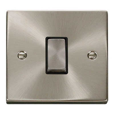 Satin / Brushed Chrome 10A 1 Gang 2 Way Ingot Light Switch