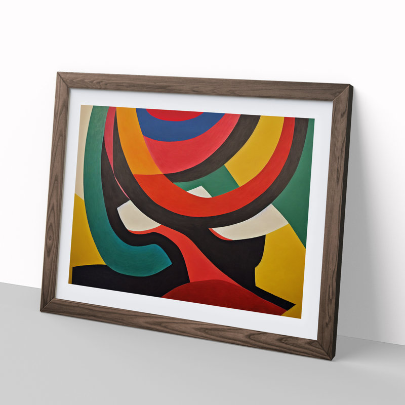 XH1022-6359X Mystical Abstract - Single Picture Frame Print, 34cm H x 46cm W x 2cm D, Walnut