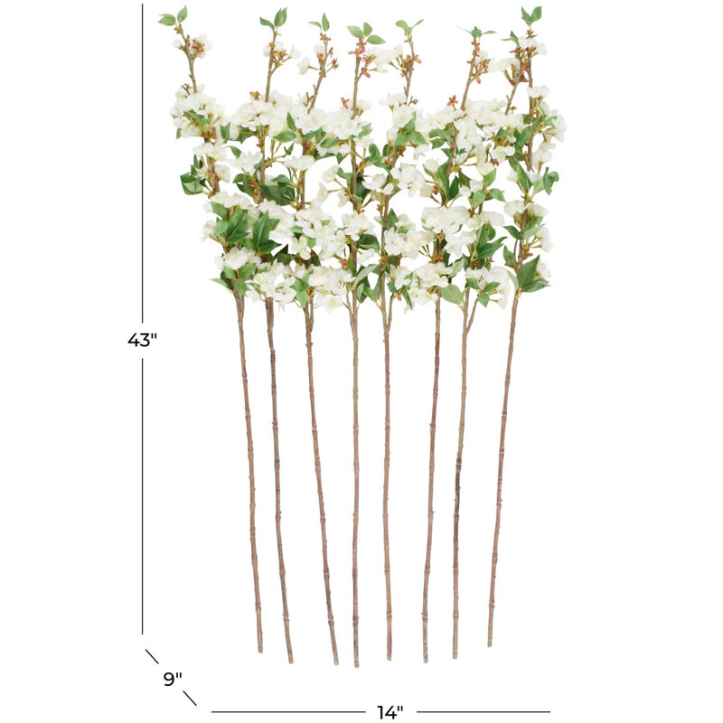 Ensemble de tiges artificielles blanches fausses feuillages