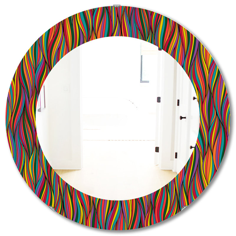 Magnifique miroir mural bohémien et éclectique, H 31,5 po x l po