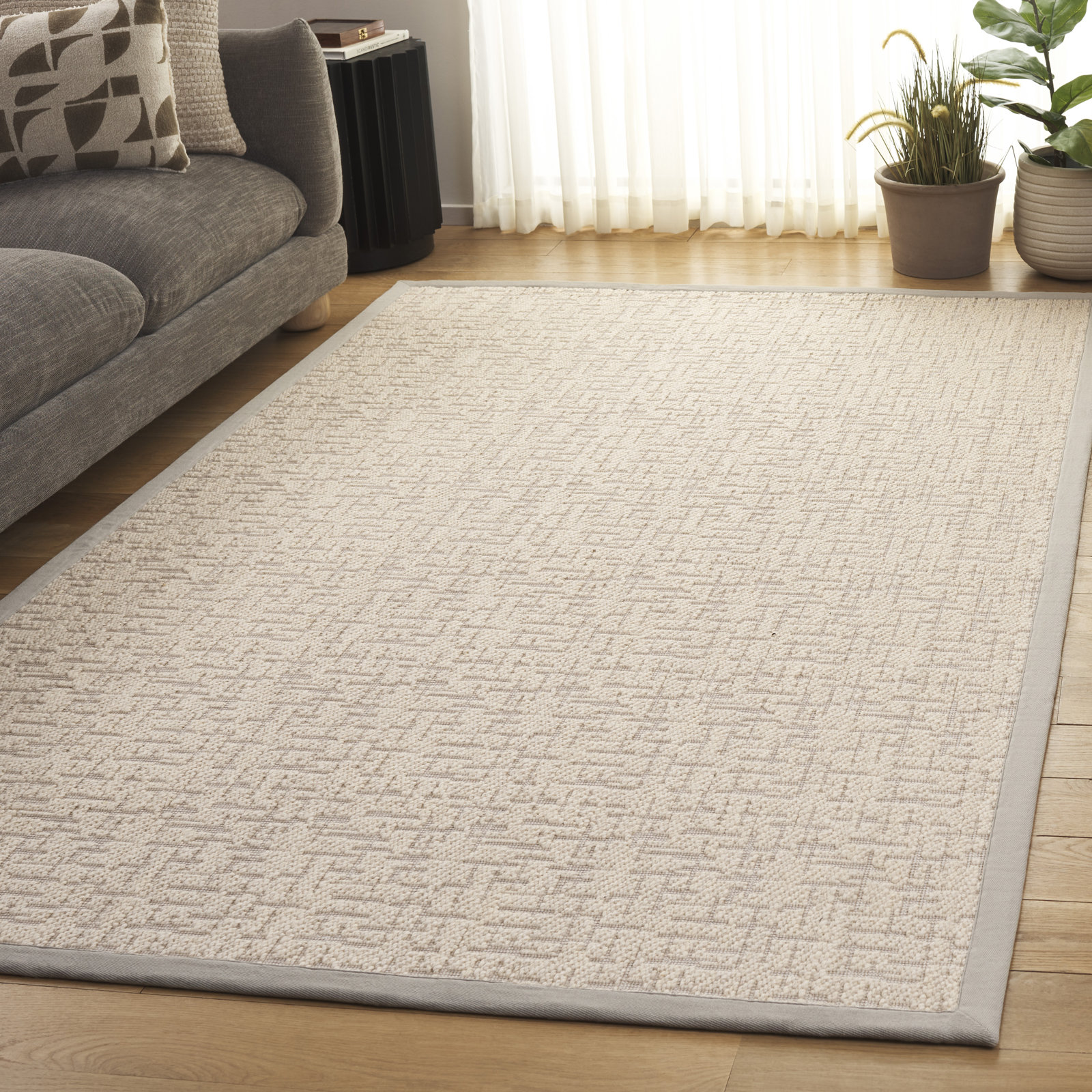 Boucle Flatweave Wool Jute Rug, Rectangle 6' x 9'