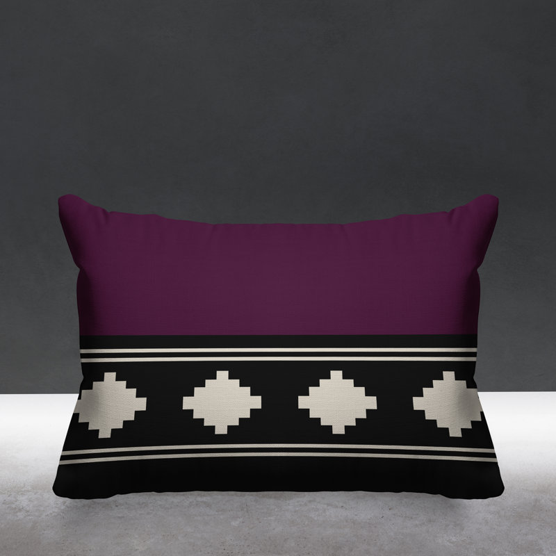 Coussin intérieur / extérieur Ector Southwestern, Mauve