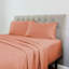 Ensemble de draps 4 pièces | Corail brûlé | Ensemble de draps en coton riche | Très grand lit | Anti-microbien-126537532-126707477