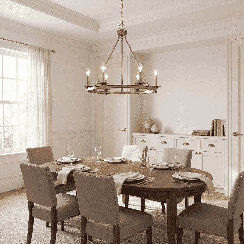 Shelli 8-Light Chandelier, Matte Black, 25" H x 33" W x 33" D, 8