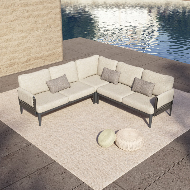 Ensemble de conversation modulaire en aluminium 3 pièces
