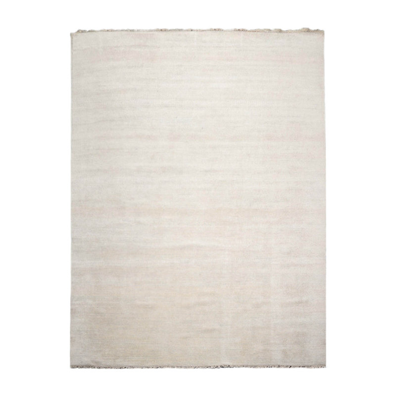 Tapis beige noué à la main, Rectangle 10 pi x 14 pi