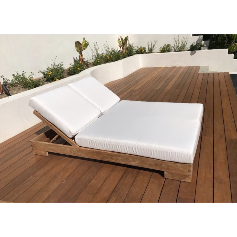 79" Long Reclining Double Chaise with Cushions