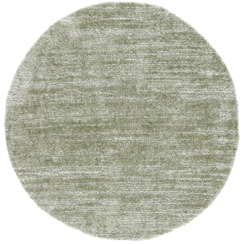 Tapis à poils longs à motif abstrait, Rond 6 pi 7 po