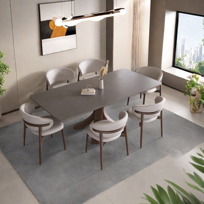 Smooth beauty sintered stone dining table set