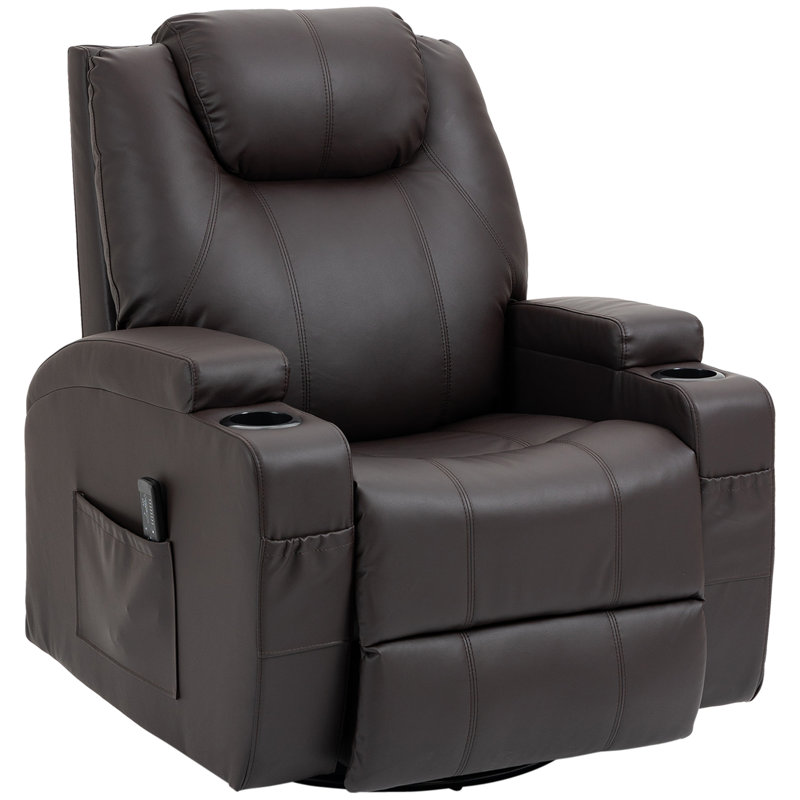 Fauteuil de massage en faux cuir, Similicuir brun