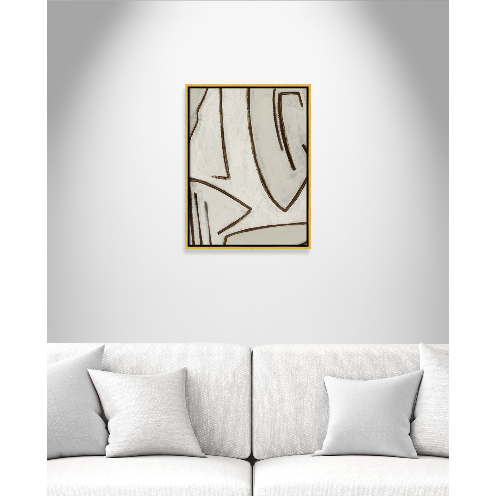 Line Work II, 19.5" W x 25.5" H, Gold