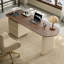 Bureau rectangulaire brun et beige en bois manufacturé-120332310