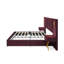 Lit plateforme robuste en velours de bois pour grand lit