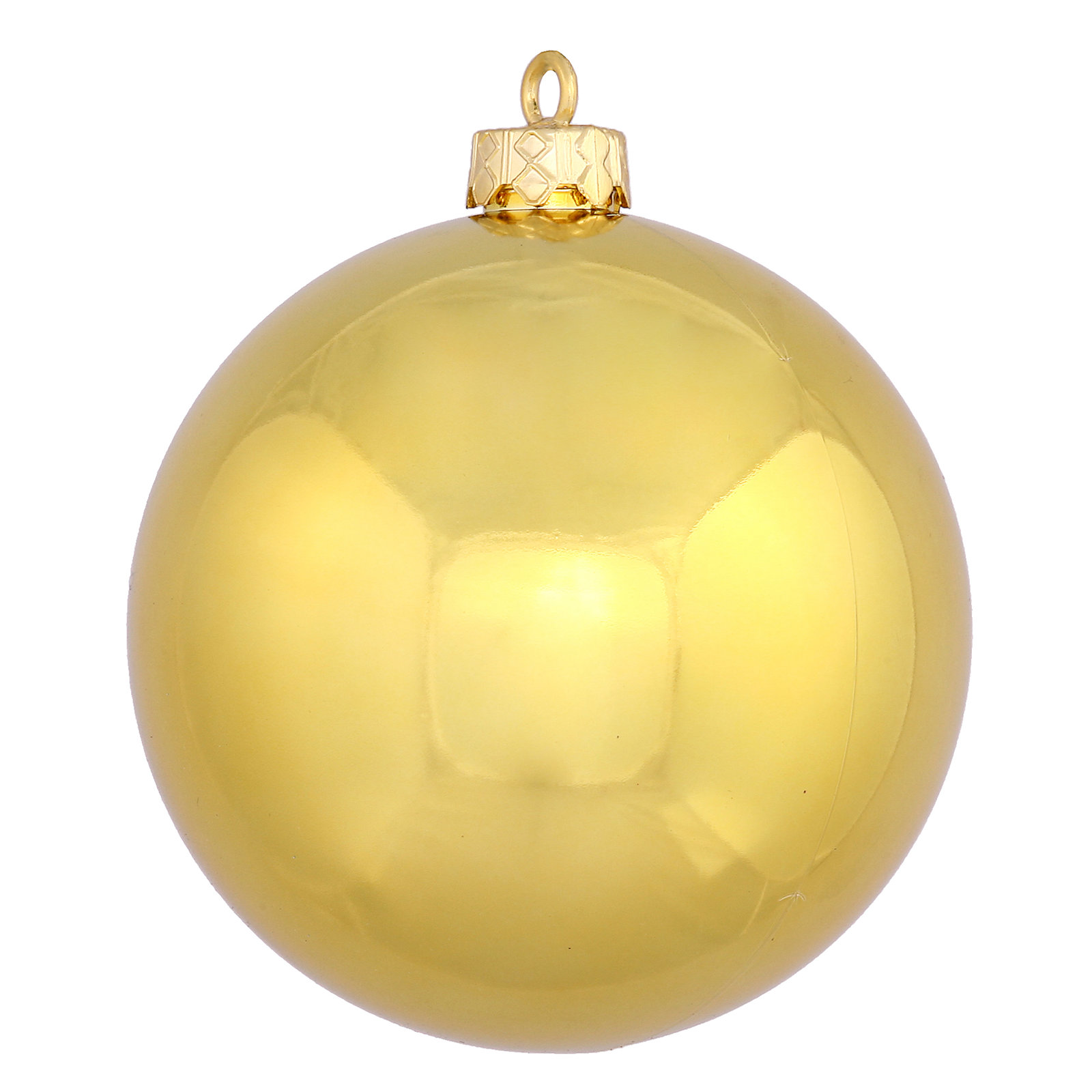 The Holiday Aisle® 4" Shatterproof Bauble, 2.75" H x 2.75" W x 2.75" D, Gold