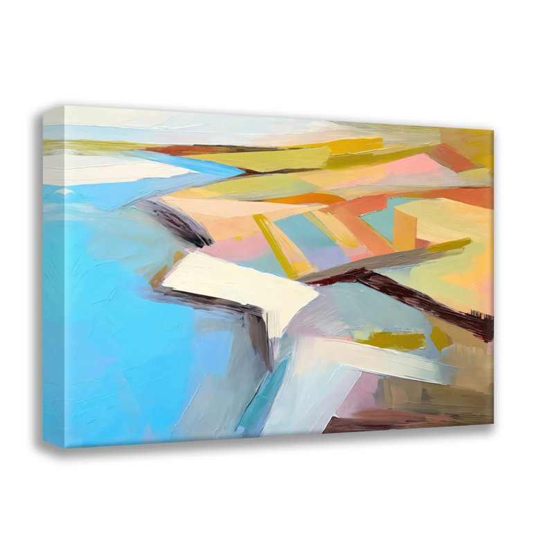 Abstrait-paysage-26, estampe numérique sur toile tendue avec châssis, H 15 po x l 18 po