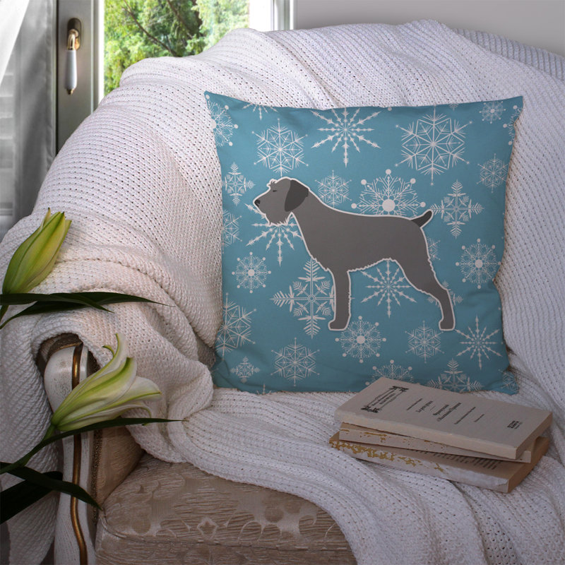 Winter Snowflakes Throw Pillow, 14" H x 14" W x 3" D