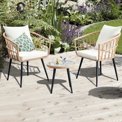 Pinkley Oval 2 - Person 22.8'' Long Dining Set with Cushions