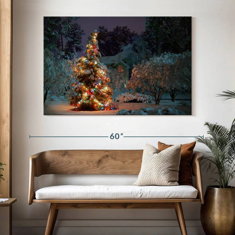 Arbre illuminé, H 34 po x l 51 po