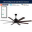 Ventilateur de plafond 66 pouces à 8 pales avec télécommande et ensemble d'éclairage inclus-871005837