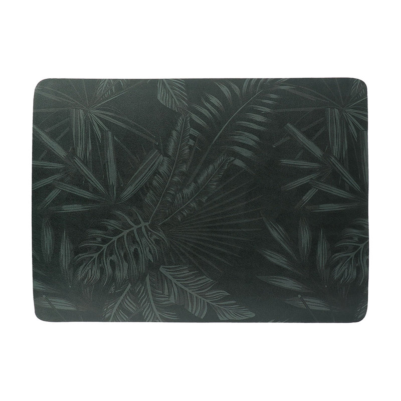 Decorative Bath Mat 24x18 – Ultra Absorbent Quick Dry Rug with Anti-Slip Rubber Backing, Dark Green Leaves