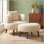 Chaise longue de style nordique avec tissu chenille et repose-pieds-461182445