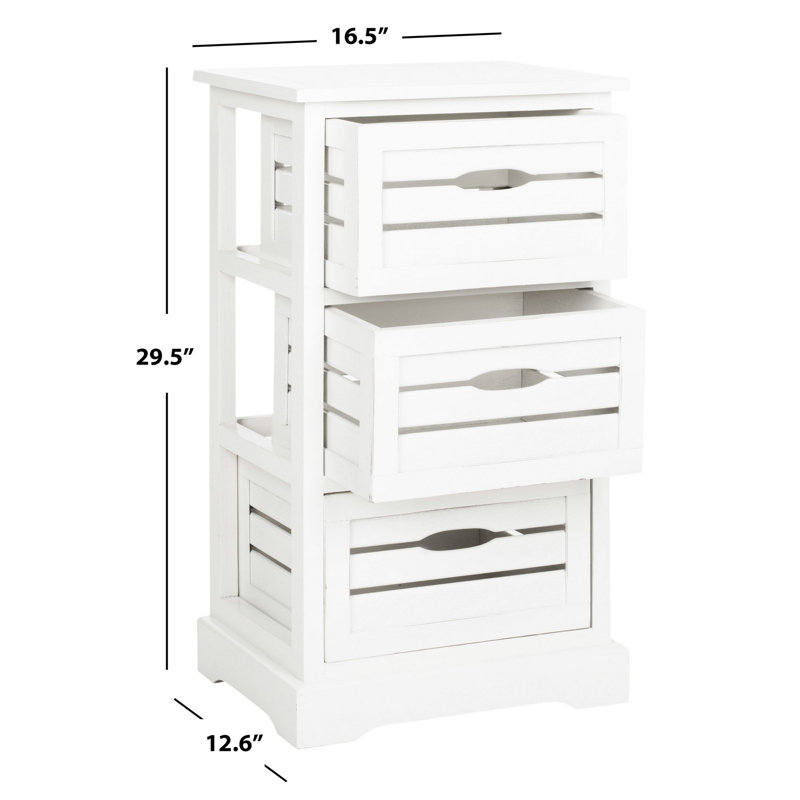 Regan Solid Wood Accent Chest, Distressed Cream