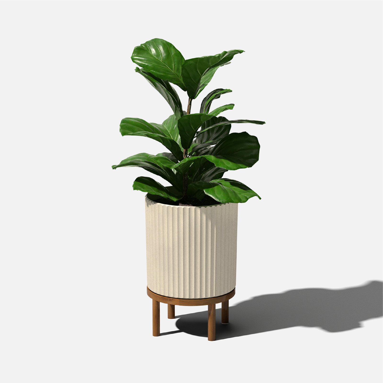 Demi Series Planter with Stand, 1, Sand/Brown, 16" H x 10.5" W x 10.5" D