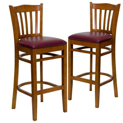 Prompton Vertical Slat Back Wooden Restaurant Barstool - Hospitality Seating
